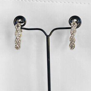 FAC NWT Weaved Swarovski Crystal Hoop Earrings​